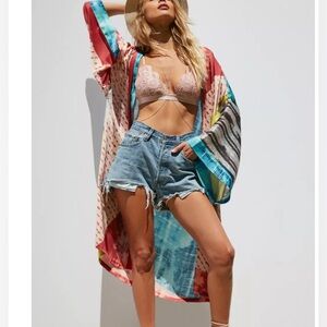 Urban Outfitters Kimchi Blue Boho Preppy Butterfly Coverup Resortwear Duster OS